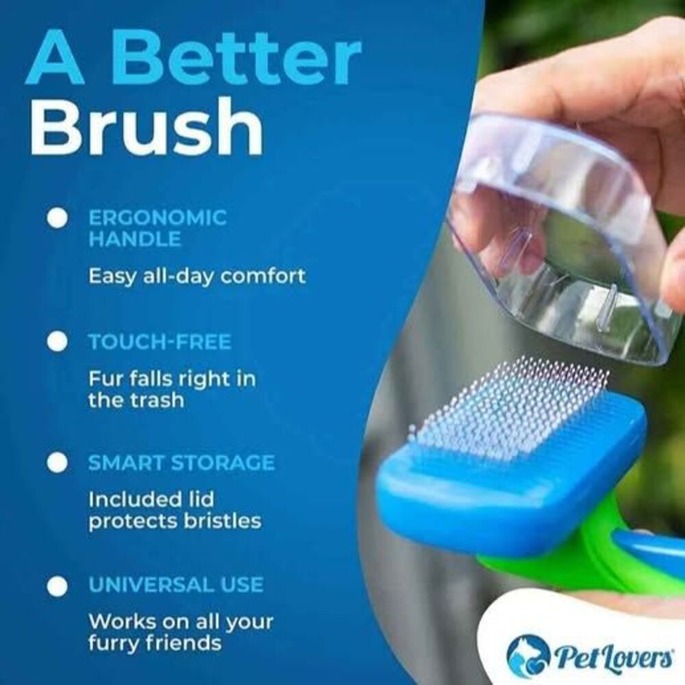 EzSlicker Premium Self-Cleaning Slicker Brush. Dog and Cat Hair Brush - NEW - Picture 4 of 5